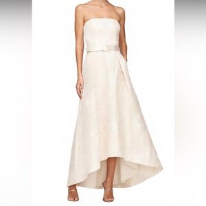 Kay Unger Bella Hi-Low Gown In Ivory Size 14 NWT